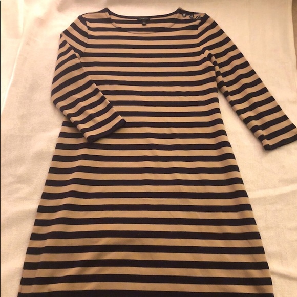 Talbots Dresses & Skirts - {Talbots} Navy/Coffee Stripe Dress